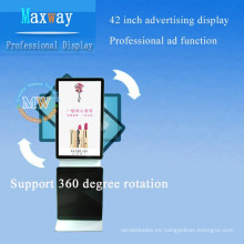 señalización digital de 42 pulgadas piso stand soporte giratorio panel de publicidad de 360 grados